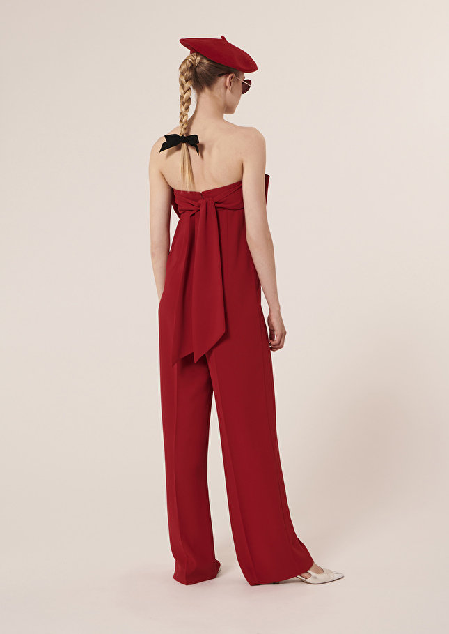 Coeur red jumpsuit in crepe Raspberry TARA JARMON UK