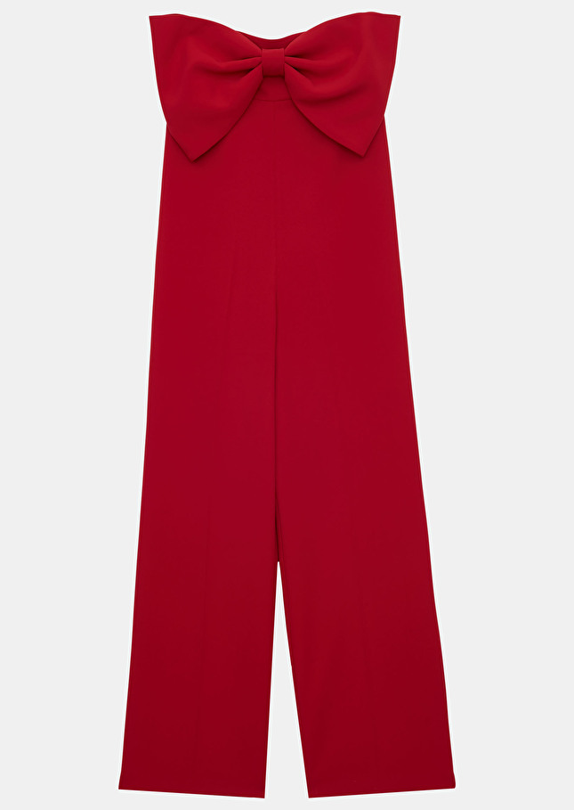 Coeur red jumpsuit in crepe Raspberry TARA JARMON UK