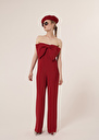 Coeur red jumpsuit in crepe Craie, Green, Raspberry, Yellow TARA JARMON UK