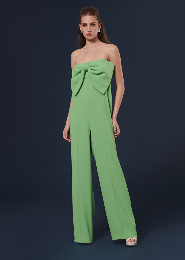 Heart Suit crepe jumpsuit Green TARA JARMON UK