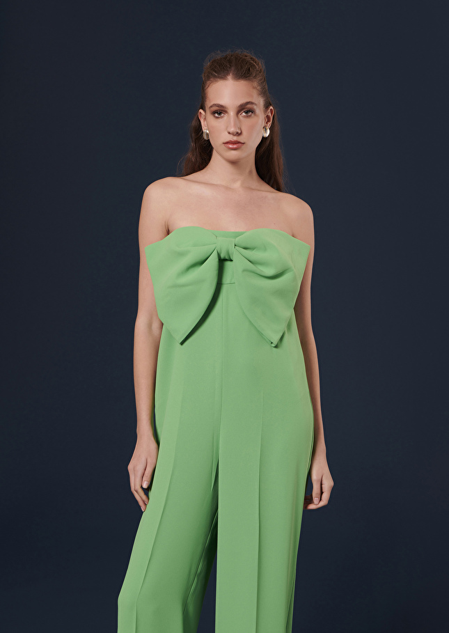Heart Suit crepe jumpsuit Green TARA JARMON UK