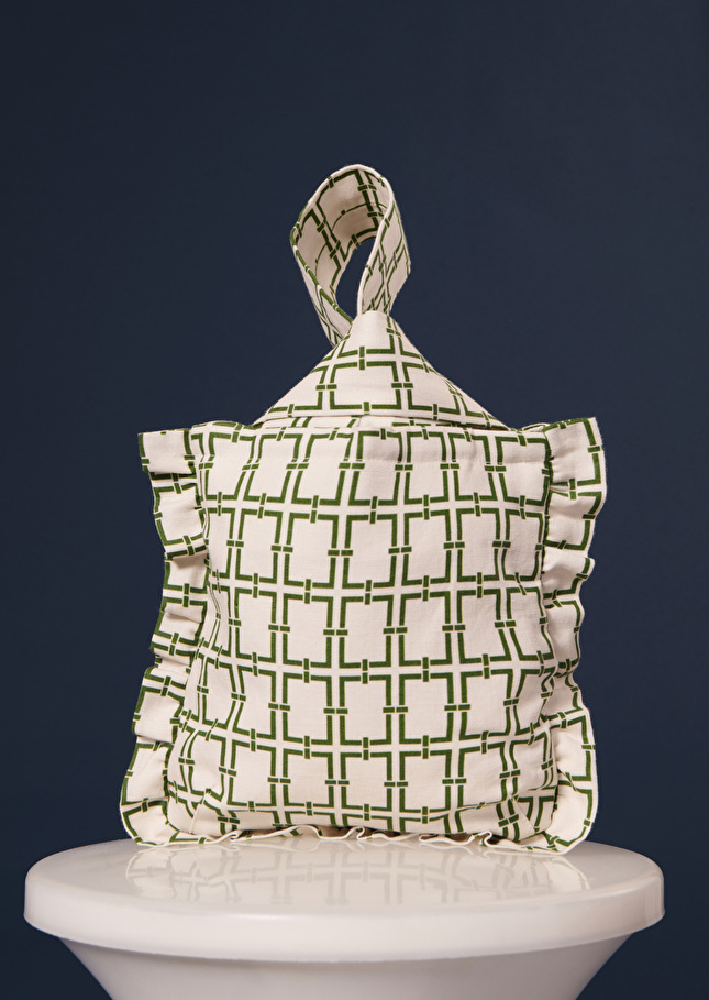 Soledad Bag with green graphic design bag Off-white TARA JARMON UK