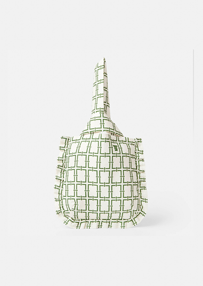 Soledad Bag with green graphic design bag Off-white TARA JARMON UK
