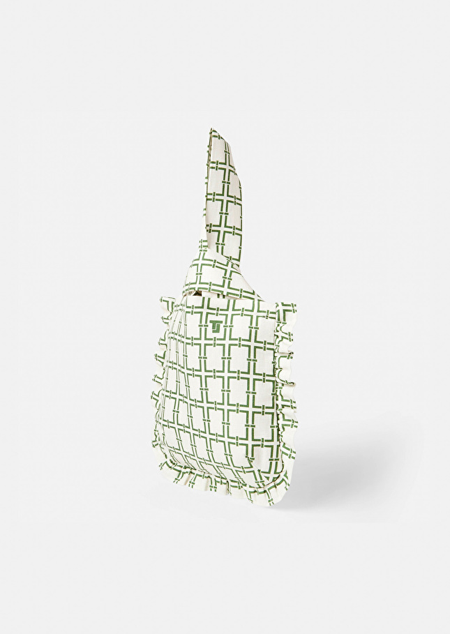 Soledad Bag with green graphic design bag Off-white TARA JARMON UK