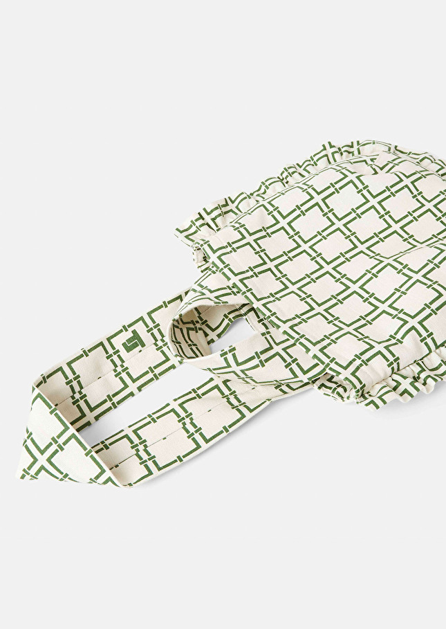Soledad Bag with green graphic design bag Off-white TARA JARMON UK