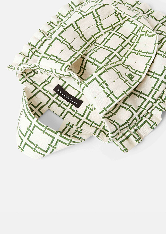 Soledad Bag with green graphic design bag Off-white TARA JARMON UK