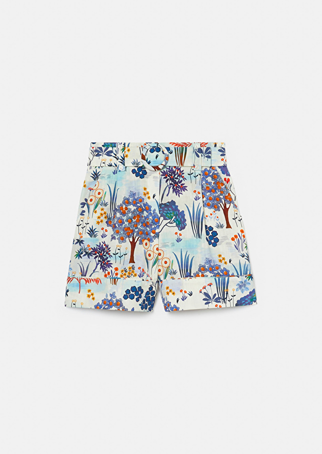 Shelby Shorts floral printed cotton shorts Blue TARA JARMON UK