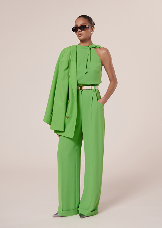 Top Tierri crepe top Green TARA JARMON UK