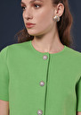 Glitter Vest cardigan in compact knit Emerald TARA JARMON UK