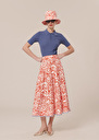 Javoue skirt with coral graphic design skirt Coral TARA JARMON UK