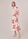 Jenna Skirt flower printed poplin skirt Champagne TARA JARMON UK