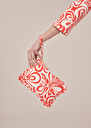 Sabrina Clutch with coral graphic design soft clutch Black, Coral, Nocturnal TARA JARMON UK