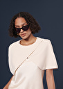 Cape Valentina crepe cape Off-white TARA JARMON UK