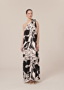 Rekia Dress with black flowers dress Craie, Green TARA JARMON UK