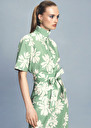 Cammie Shirt flower printed poplin shirt Green TARA JARMON UK