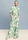 Pyla green flower printed poplin pants Blush, Green TARA JARMON UK