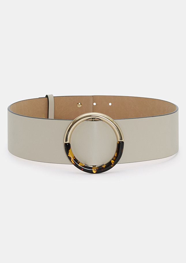 Ecru smooth leather belt Lauren Craie TARA JARMON UK