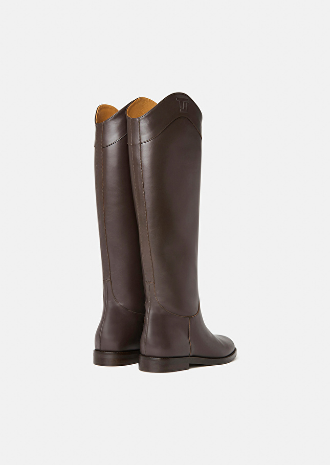 Brown leather boots Kayleigh Chocolate TARA JARMON UK