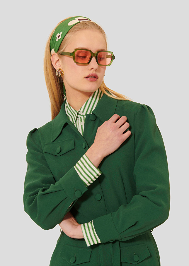 Green crepe jumpsuit Calice Green TARA JARMON UK