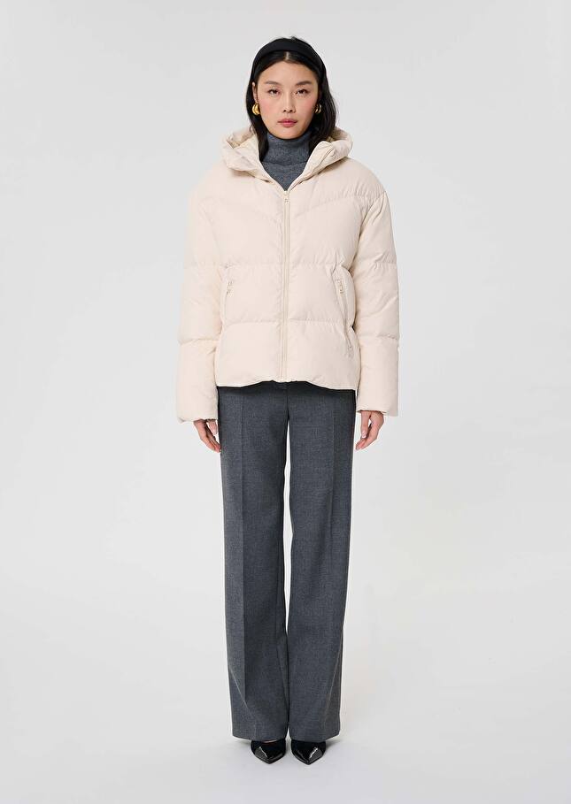 Matte ecru down jacket Dolores Craie TARA JARMON UK