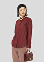 Burgundy poplin shirt Clarisse Burgundy, Night, White TARA JARMON UK