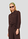 Brown crepe jumpsuit Calice Chocolate TARA JARMON UK