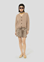 Brown merino wool cardigan Gibus Almond, Green, Nut brown TARA JARMON UK