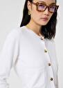 Ecru wool cardigan Gyslain Black, Gray grey, Off-white TARA JARMON UK