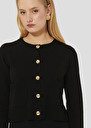 Black wool cardigan Gyslain Black, Gray grey, Off-white TARA JARMON UK