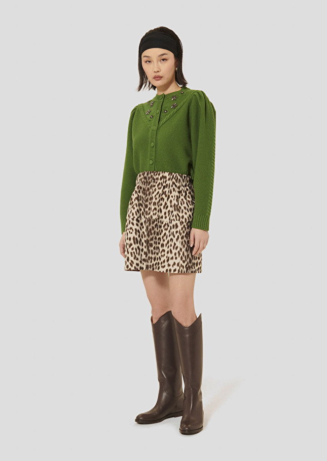 Brown leopard printed skirt Juno Chocolate TARA JARMON UK
