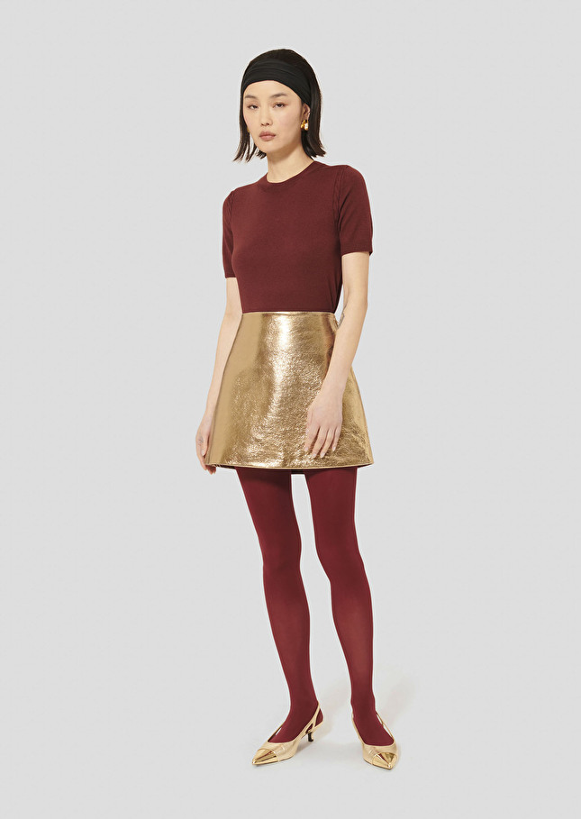 Golden leather skirt Josia Gold TARA JARMON UK