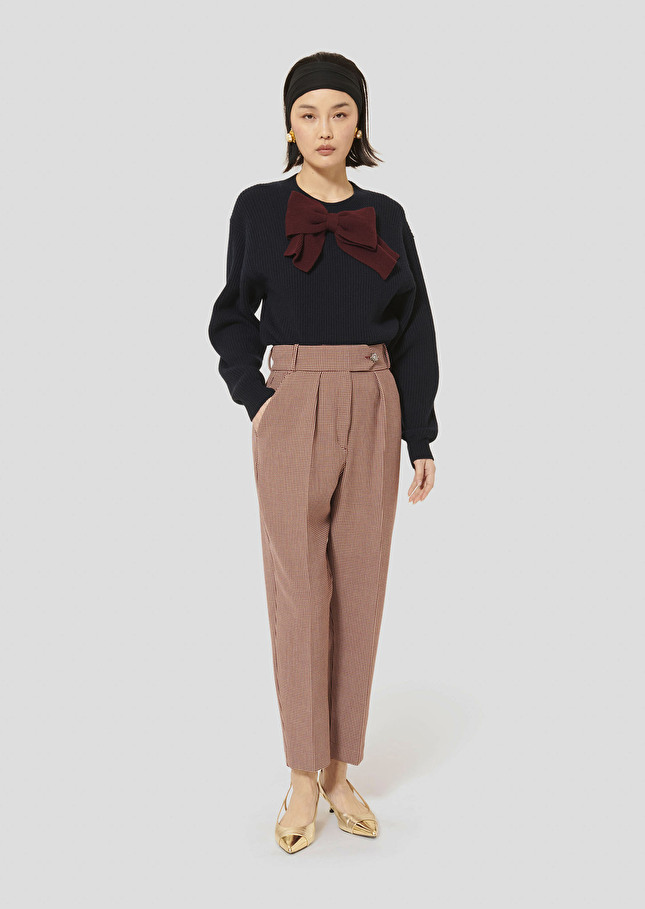 Burgundy houndstooth pants Paseo Burgundy TARA JARMON UK