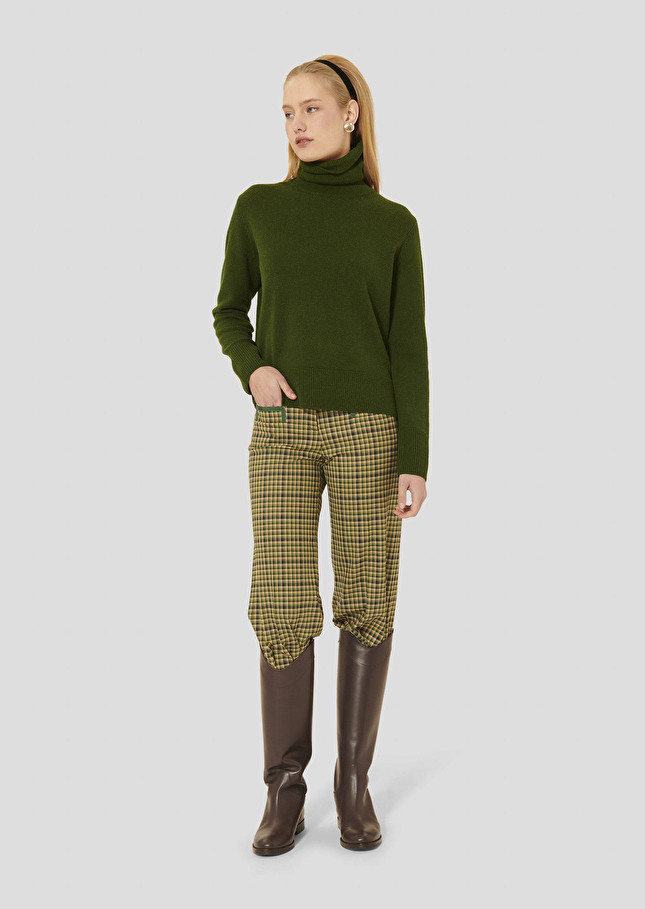Green sweater in alpaca and merinos wool Palia Green TARA JARMON UK