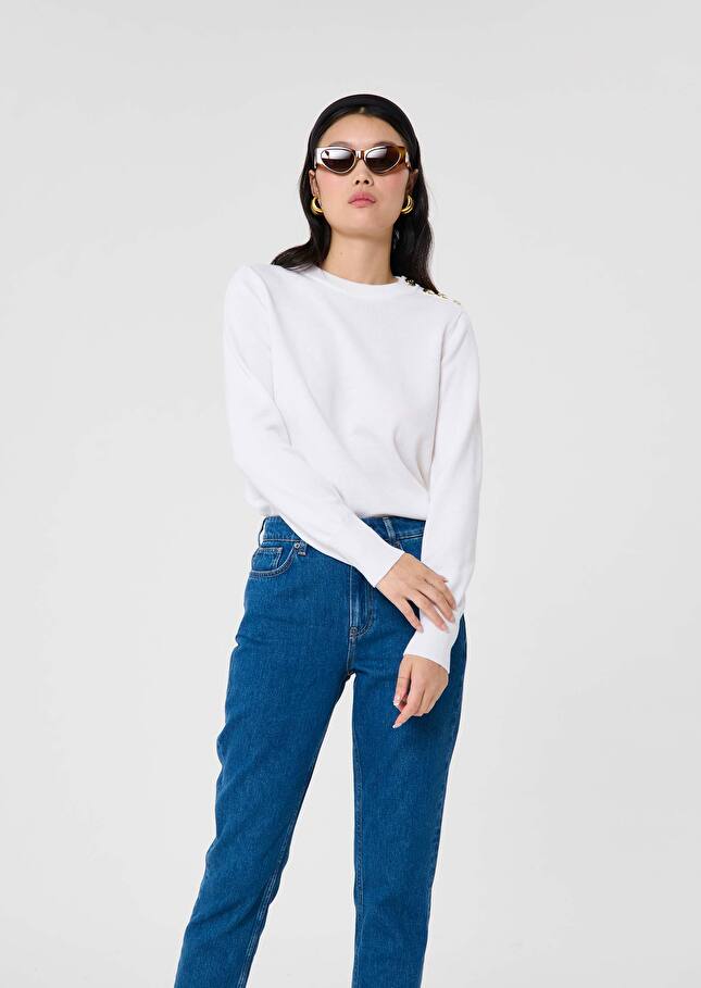 Ecru wool sweater Prunette Off-white TARA JARMON UK