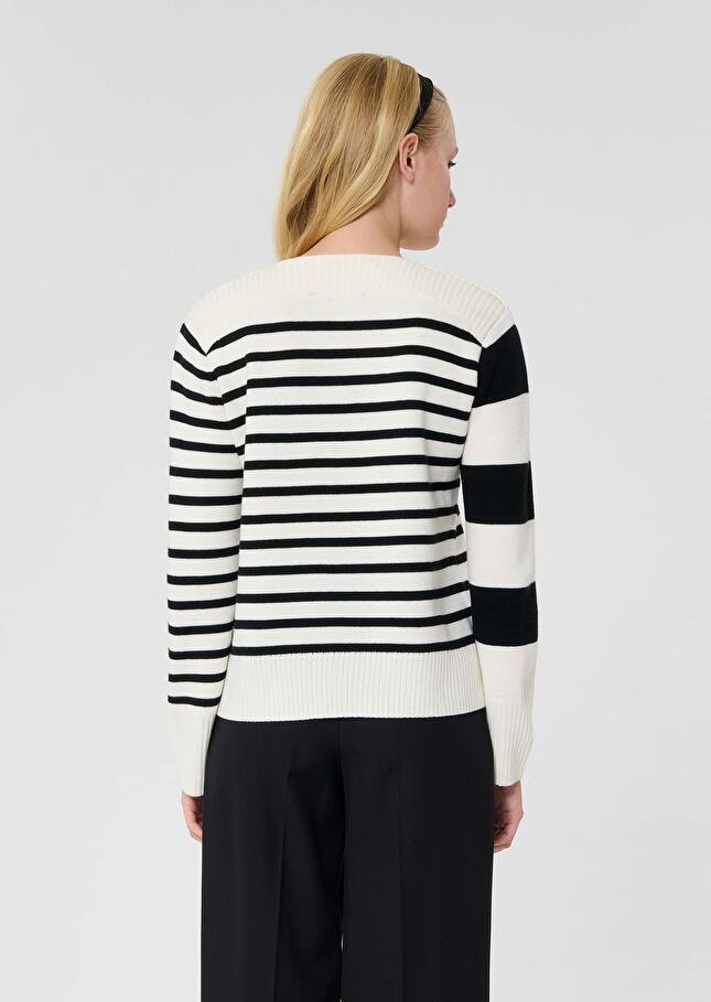 Ecru stripped wool sweater Poetesse Off-white TARA JARMON UK