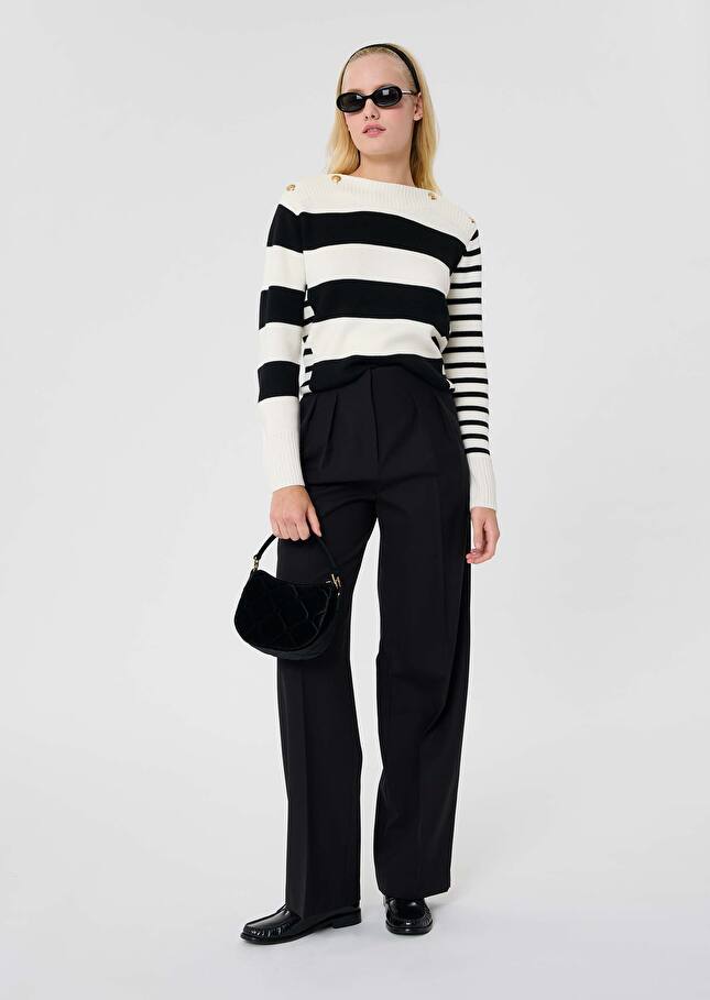 Ecru stripped wool sweater Poetesse Off-white TARA JARMON UK