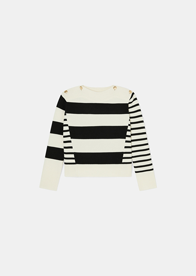 Ecru stripped wool sweater Poetesse Off-white TARA JARMON UK