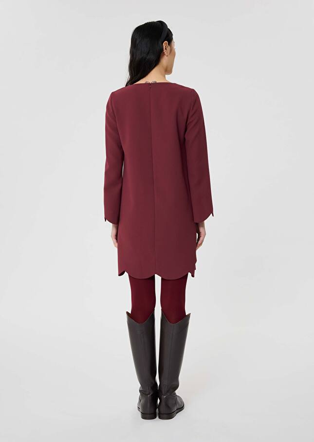 Burgundy crepe dress Ruoda Burgundy TARA JARMON UK