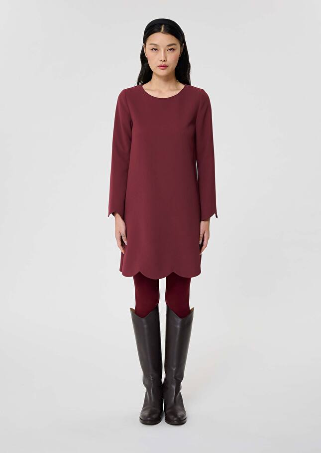Burgundy crepe dress Ruoda Burgundy TARA JARMON UK