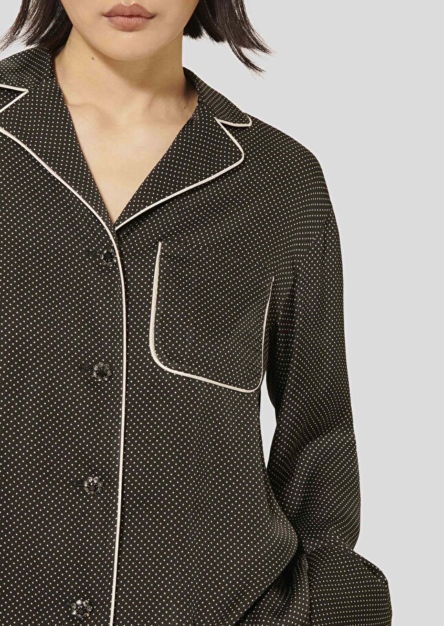 Black polka-dot shirt Calvi Charcoal TARA JARMON UK