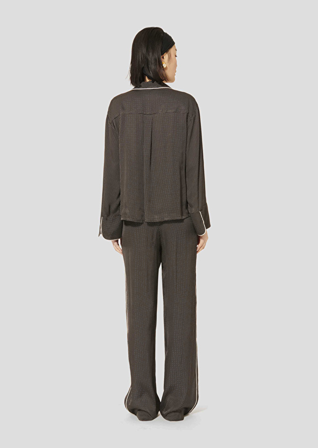 Black polka-dot shirt Calvi Charcoal TARA JARMON UK