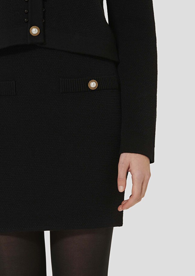 Black knitted skirt Jelka Charcoal TARA JARMON UK
