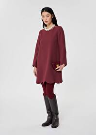 Burgundy crepe dress