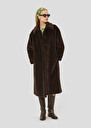 Brown faux fur coat Melrand Chocolate TARA JARMON UK