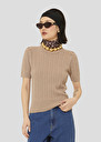 Brown merino wool sweater Priyanka Almond, Nut brown TARA JARMON UK