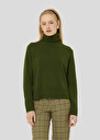 Green sweater in alpaca and merinos wool Palia Almond, Blush, Gray grey, Green, Lemon yellow, Night, Old pink TARA JARMON UK