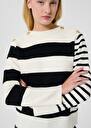 Ecru stripped wool sweater Poetesse Off-white TARA JARMON UK