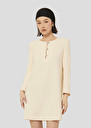 Ecru crepe dress Rosario Black, Off-white TARA JARMON UK