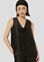 Black satin top Topaze Black, Off-white TARA JARMON UK