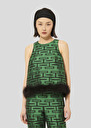 Green with graphic print top Twiggy Green TARA JARMON UK